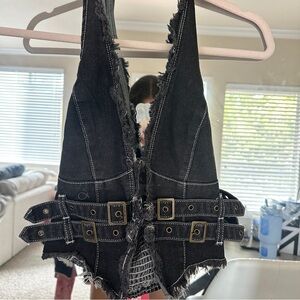 Stylish Black Denim Women's top size Small